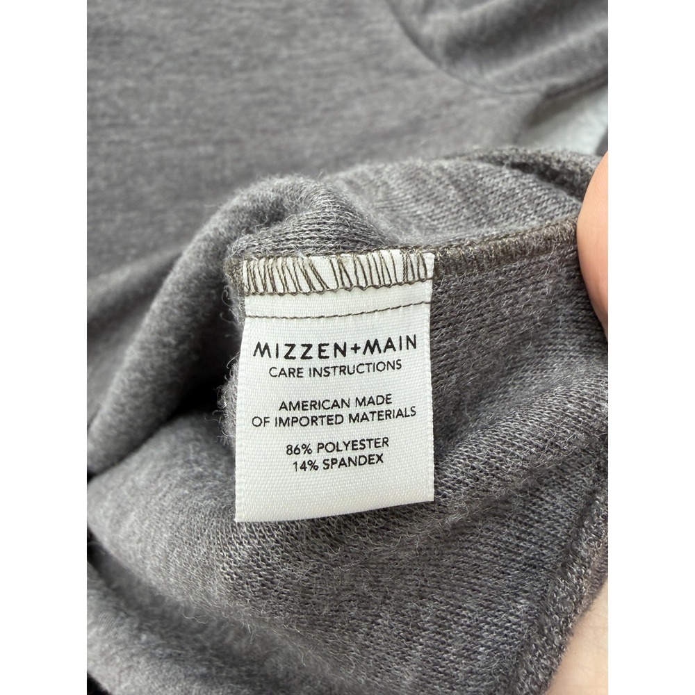 Mizzen+Main Sweater Mens Medium Gray V Neck Pullover Trim Fit Made USA‎ Stretch - Picture 5 of 7